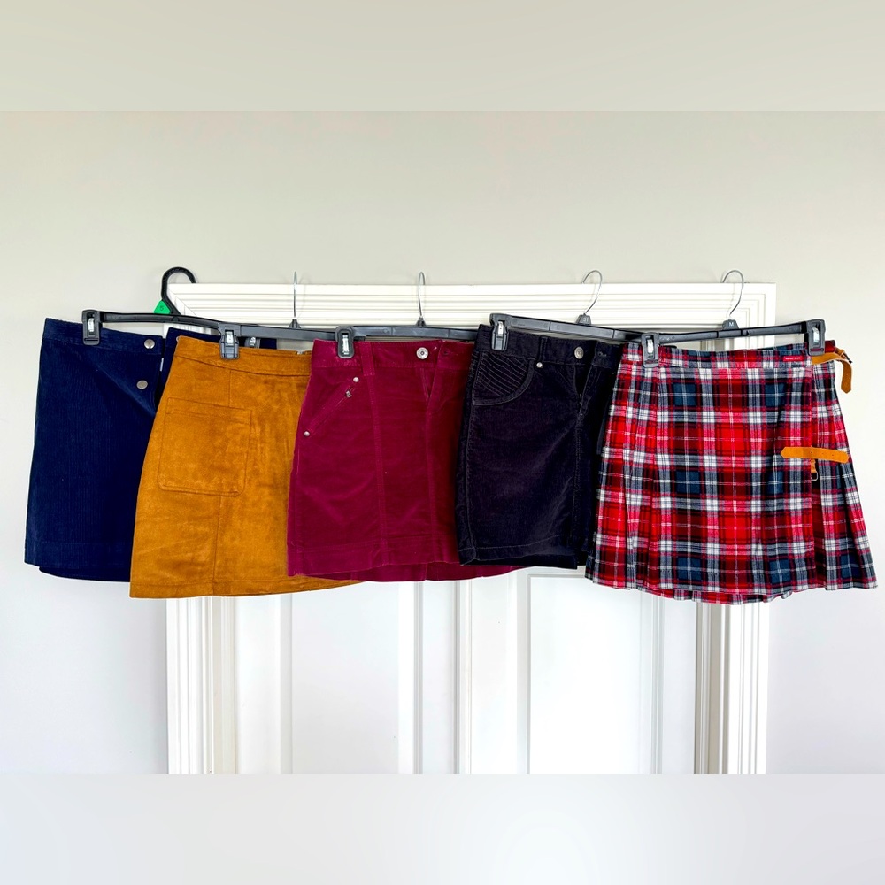 Old Navy, Massimo, Athleta and Nautica Jeans brand mini skirts.